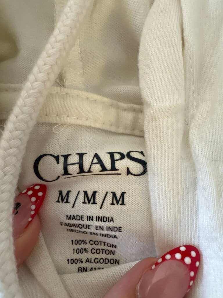 Chaps White Cotton Pullover