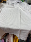 White Ribbed Short Sleeve Top