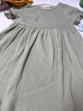 Ribbed Green Dress for Children