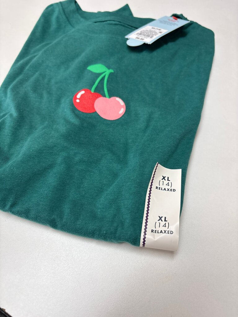 Teal Cherry Graphic Tee