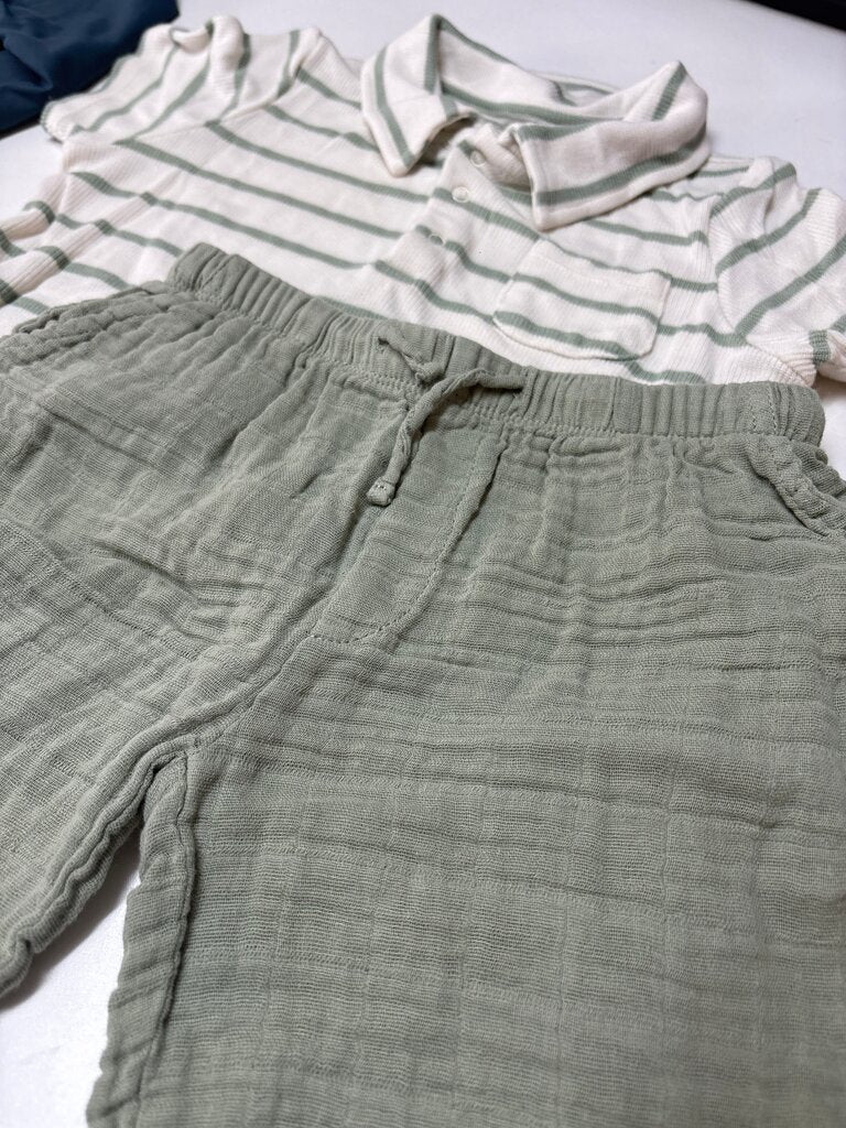 Angel Dear 4T Striped Polo Shirt and Pants Set