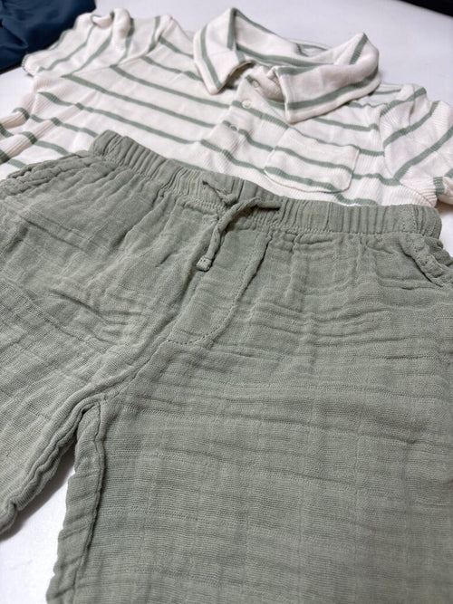 Angel Dear 4T Striped Polo Shirt and Pants Set