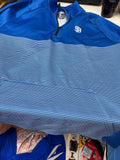 Men's Blue Striped Quarter-Zip Pullover
