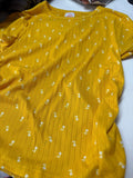 Yellow Floral Ribbed Top