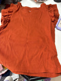 Girls' Ruffled Orange Tank Top