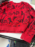 Red Dinosaur Print Sweatshirt