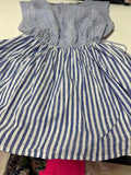 Blue and White Striped Dress
