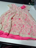Lace Dress with Pink Trim