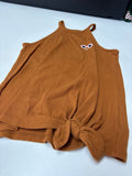 Girls' Ruffled Orange Tank Top