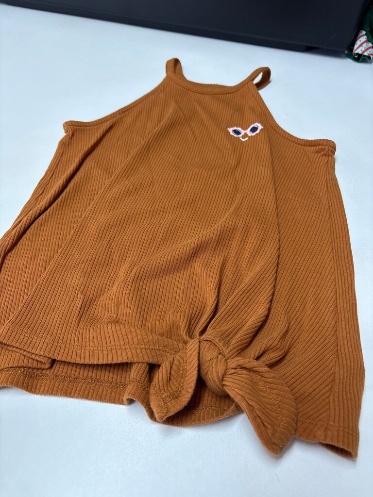 Girls' Ruffled Orange Tank Top