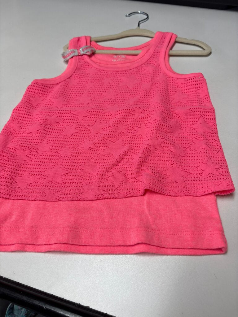Girls' Pink Star Pattern Tank Top