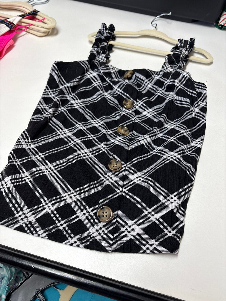 No Boundaries Black and White Plaid Top