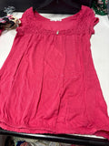 Pink Ruffled Neck Top