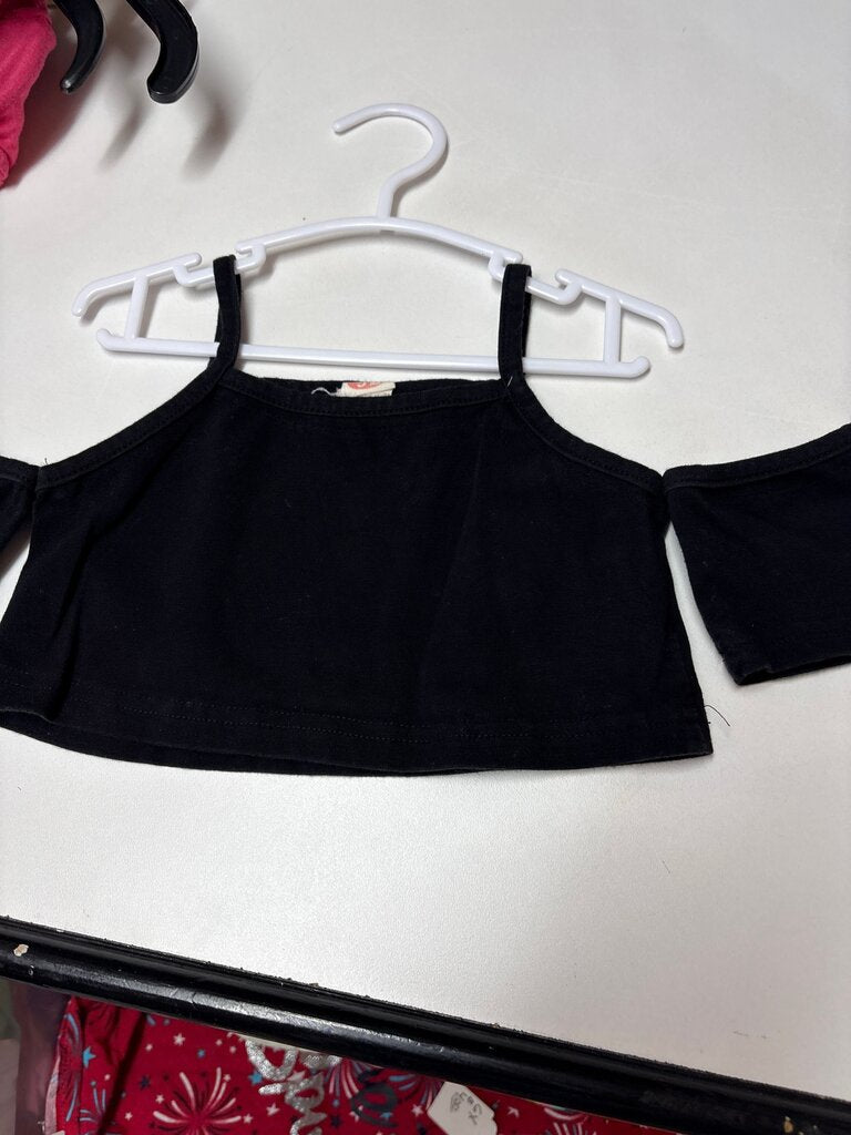 Girls' Black Cold Shoulder Top