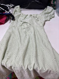 Mint Green Puff Sleeve Dress