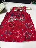 Red Sparkly Fireworks Tank Top