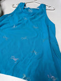 Girls Blue Unicorn Print Tank Top