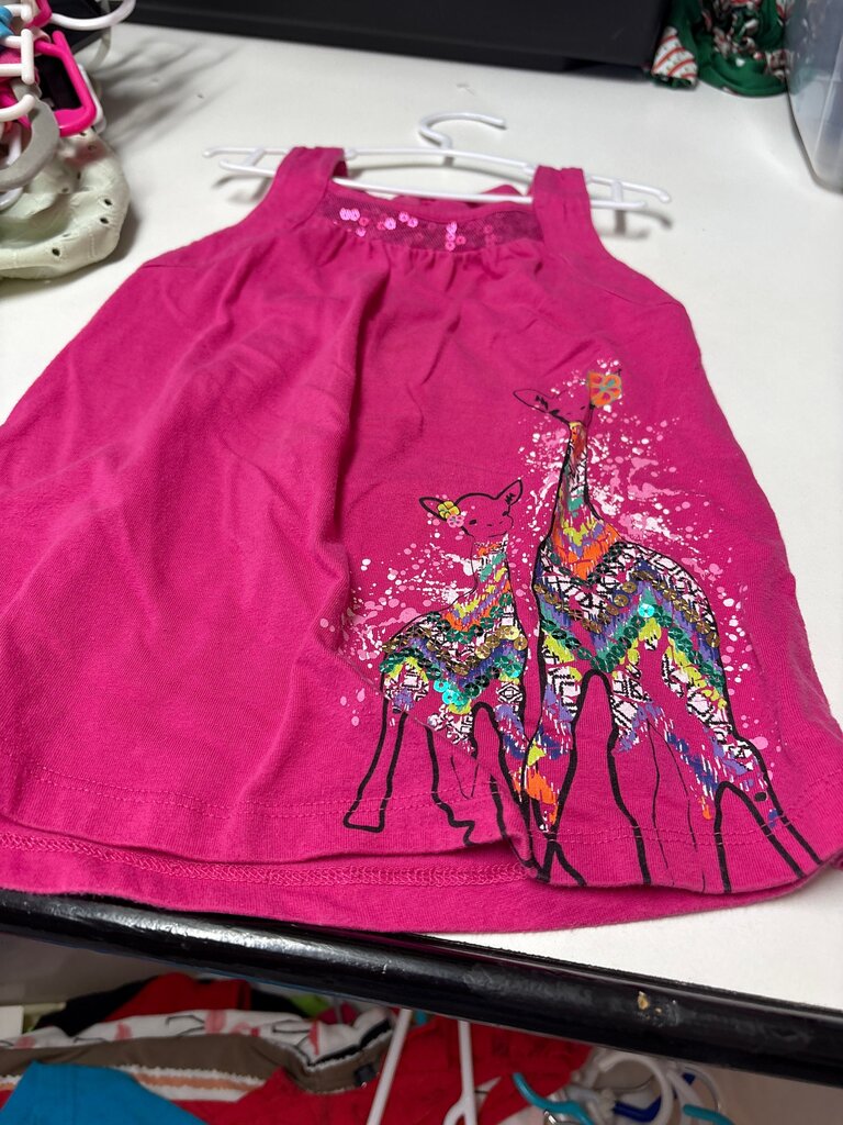 Pink Giraffe Print Dress for Girls