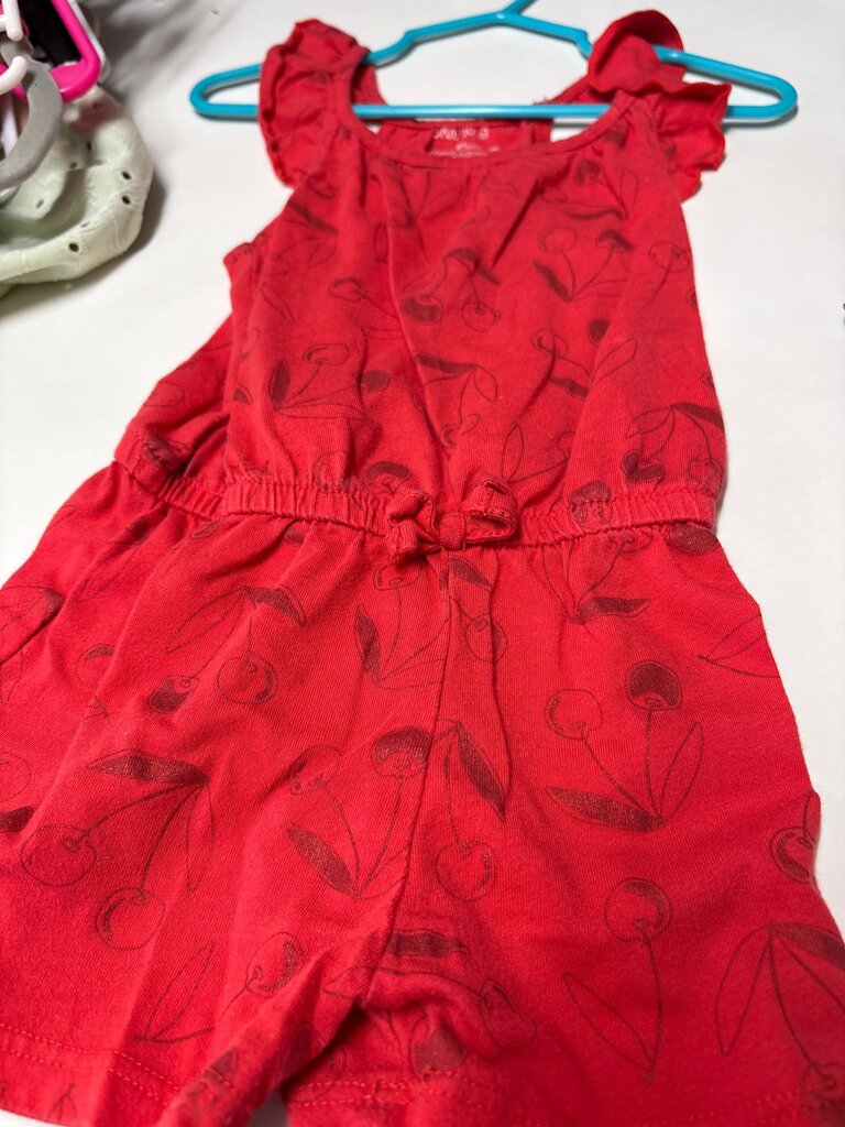 Red Cherry Print Romper