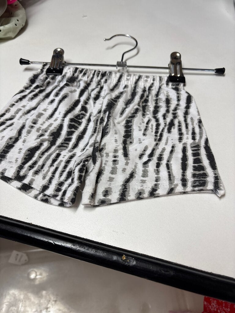 Black and White Tie-Dye Shorts