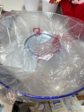 Clear Bowl with Blue Rim