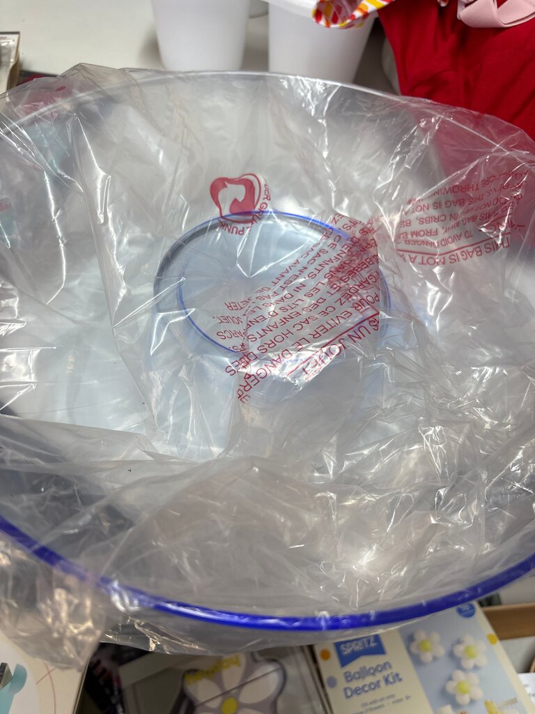 Clear Bowl with Blue Rim