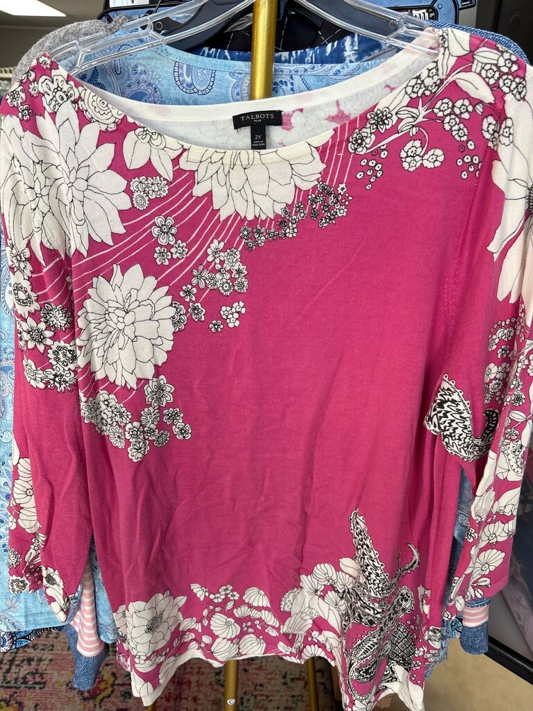 Talbots Plus Size Floral Print Top