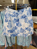 Blue Floral Print Skirt
