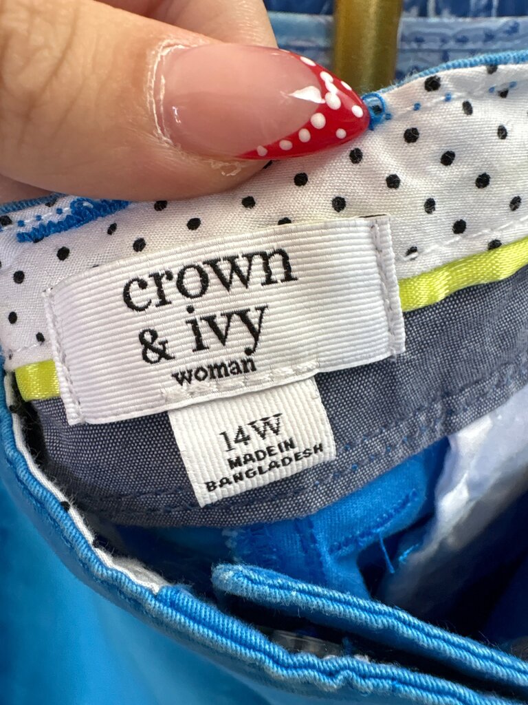 Crown & Ivy Women's Blue Pants