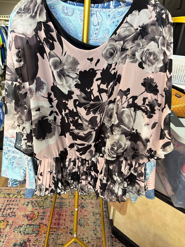 Women's Black Floral Blouse