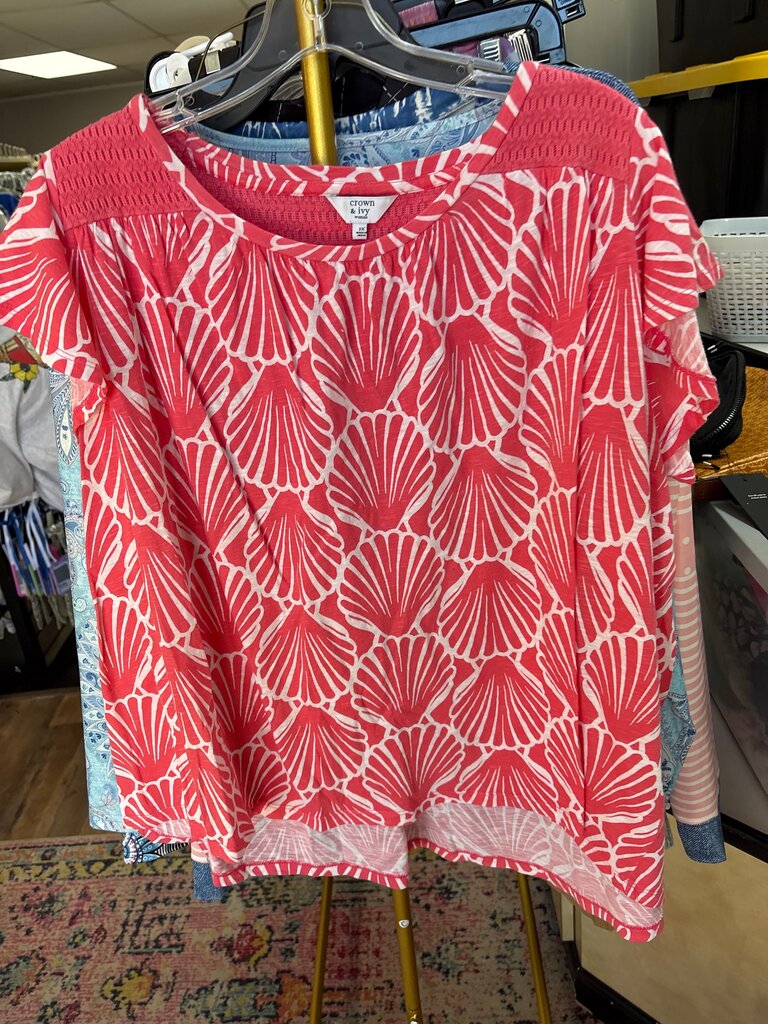 Crown & Ivy Women's 2X Floral Print Top