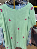 Kim Rogers Pineapple Embroidered Tee