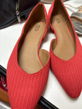 Red Knit Flats