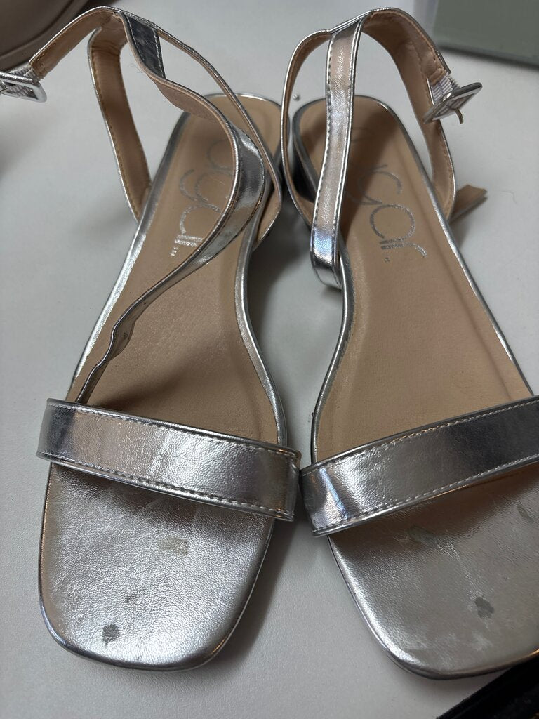 Silver Strappy Sandals