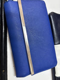 Blue Wallet with Silver Accent