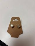 Gold Glitter Stud Earrings