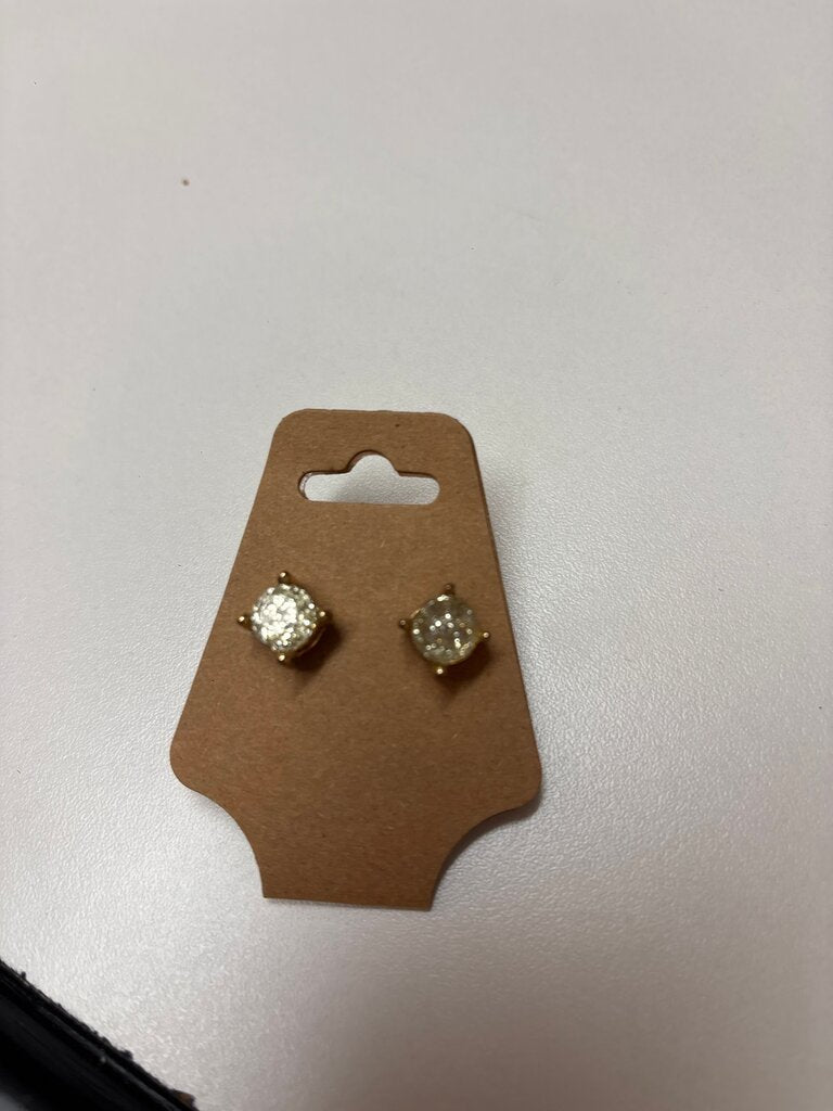 Gold Glitter Stud Earrings
