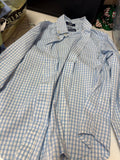Blue Checkered Button-Up Shirt