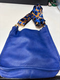 Blue Leather Crossbody Bag
