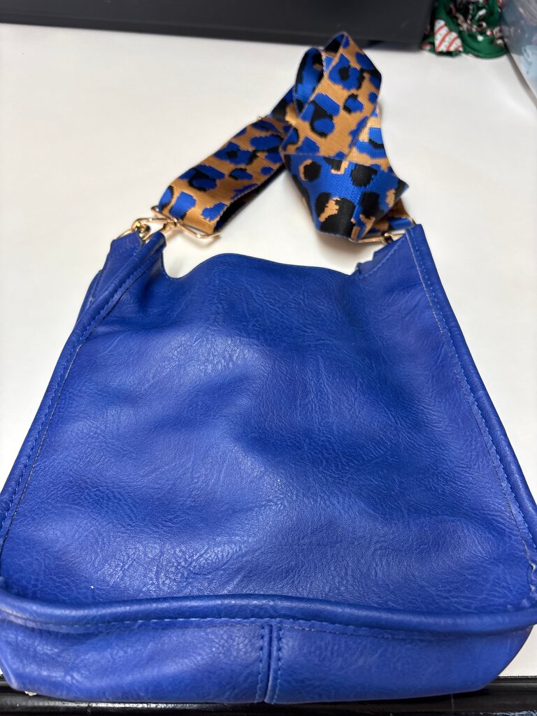 Blue Leather Crossbody Bag