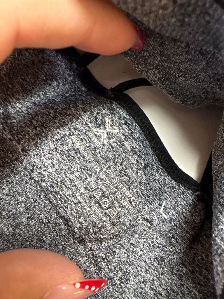 Women's Gray Sports Bra with Strappy Back