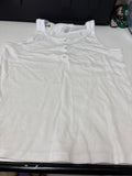 SO Women's White Sleeveless Henley Tank Top