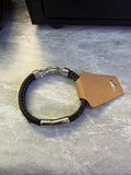 Silver and Black Braided Leather Bracelet