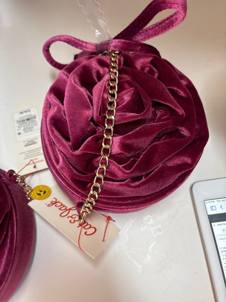 Candy Rose Velvet Purse