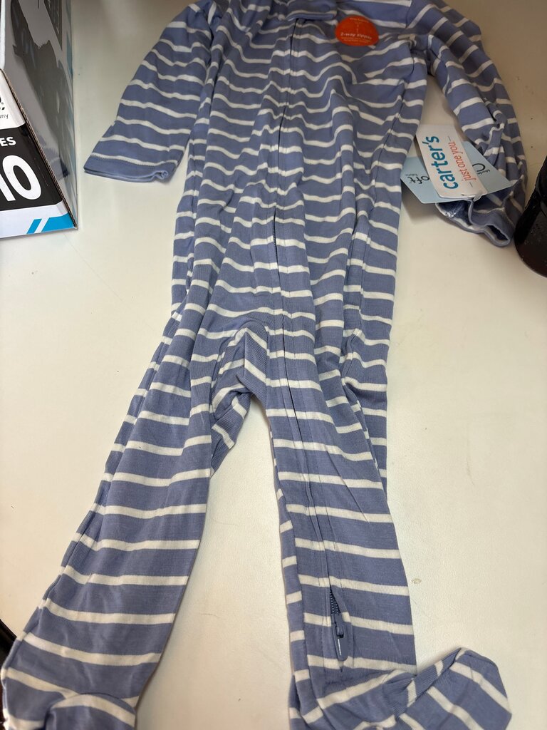 Carter's Striped Zip-Up Footed Pajamas