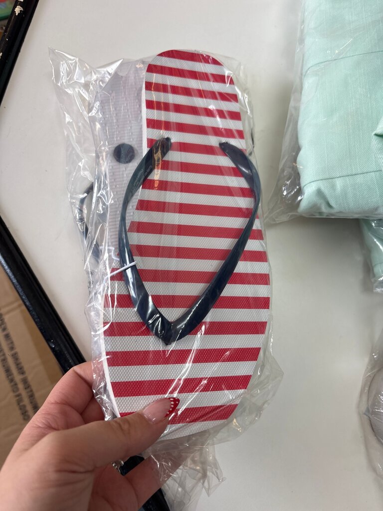 Striped Flip Flop Sandals