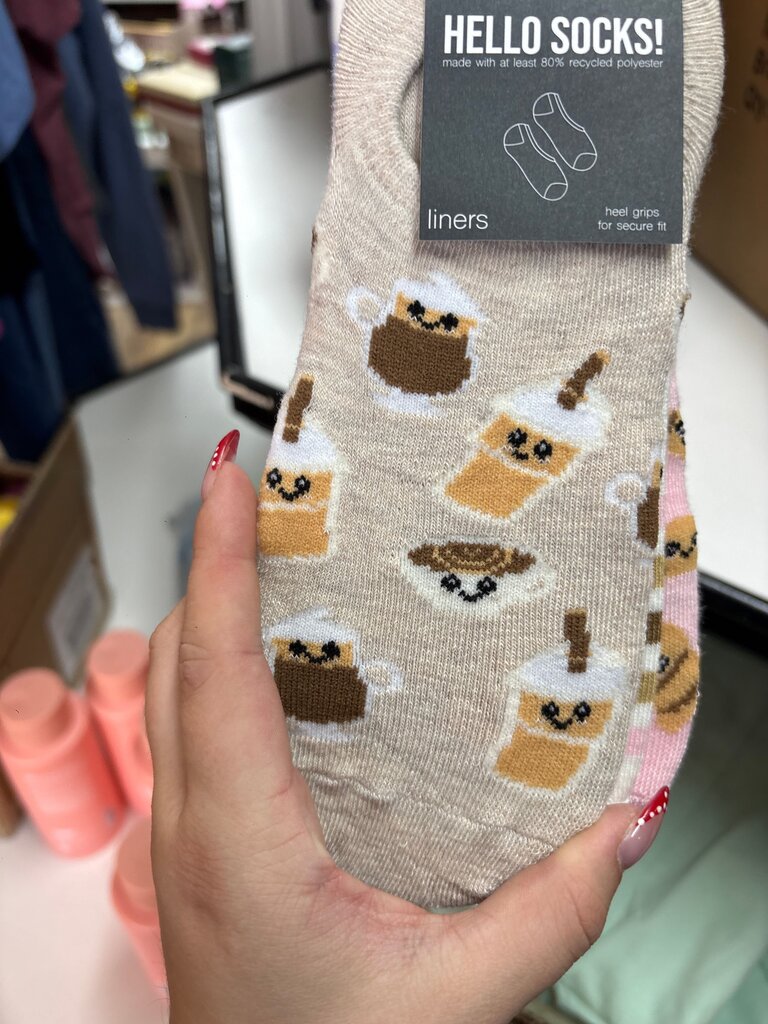 Hello Socks! Coffee Themed Liners