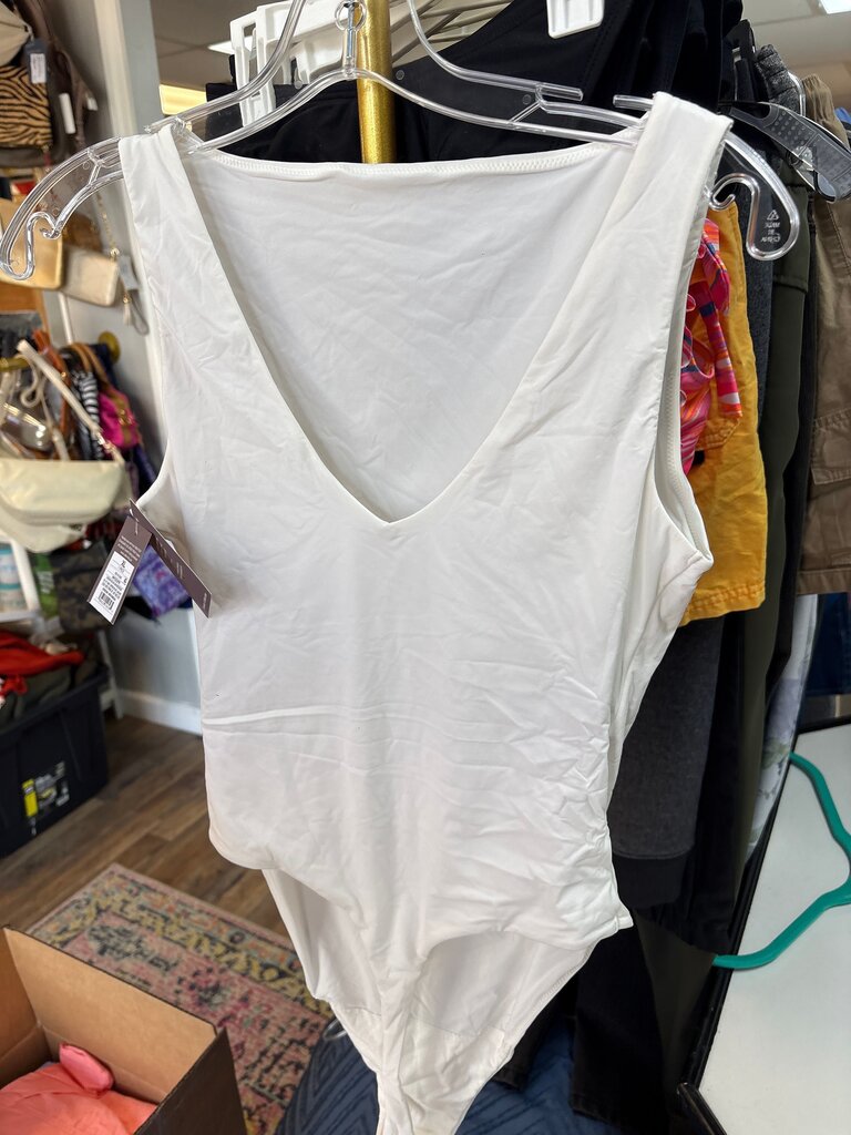 White Sleeveless Bodysuit