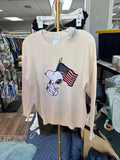 Snoopy Graphic Sweater with American Flag