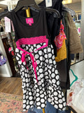 Black and White Polka Dot Dress with Pink Accents